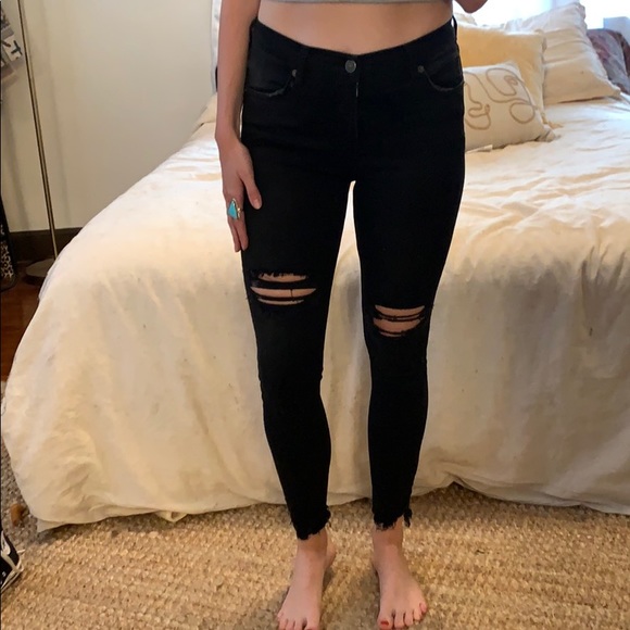 Mid Rise black free people jeans - Picture 3 of 4